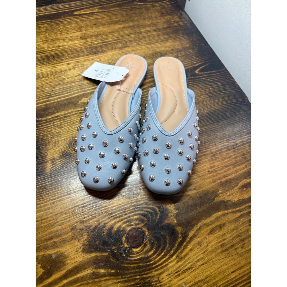 Time And Tru Blue Studded Mules Size‎ 7